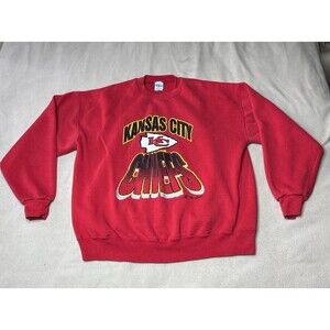 Vintage 90s The Game NFL Mens Kansas City Chiefs Crew Neck Size XL Red Sweater